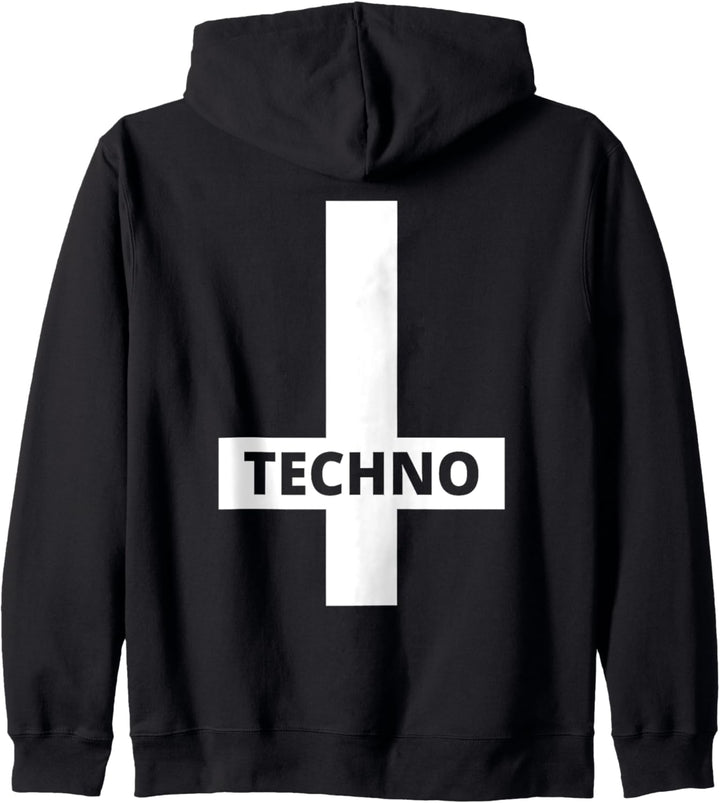 TECHNO Merch , Kreuz Tekkno Festival Rave Techno Kapuzenjacke