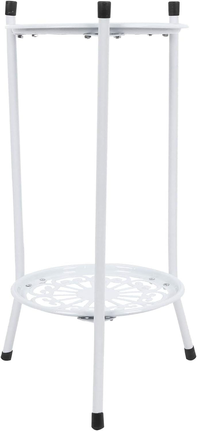 Blumenständer, 2-stufiger Metall-Pflanzenständer Blumentopf Holde, Stabiles Stativ-Stützgestell, für