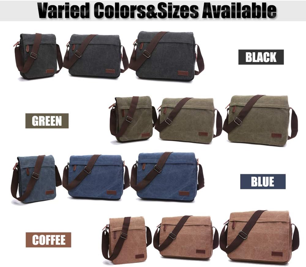 LOSMILE Herren Umhängetaschen, Leinwand Schultertaschen, Laptoptasche,Schulranzen, für Schule und Ar