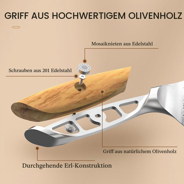 HEZHEN 73 Lagen Damaststahl Filetiermesser, Professionelles Fischmesser, Damast Ausbeinmesser, Full