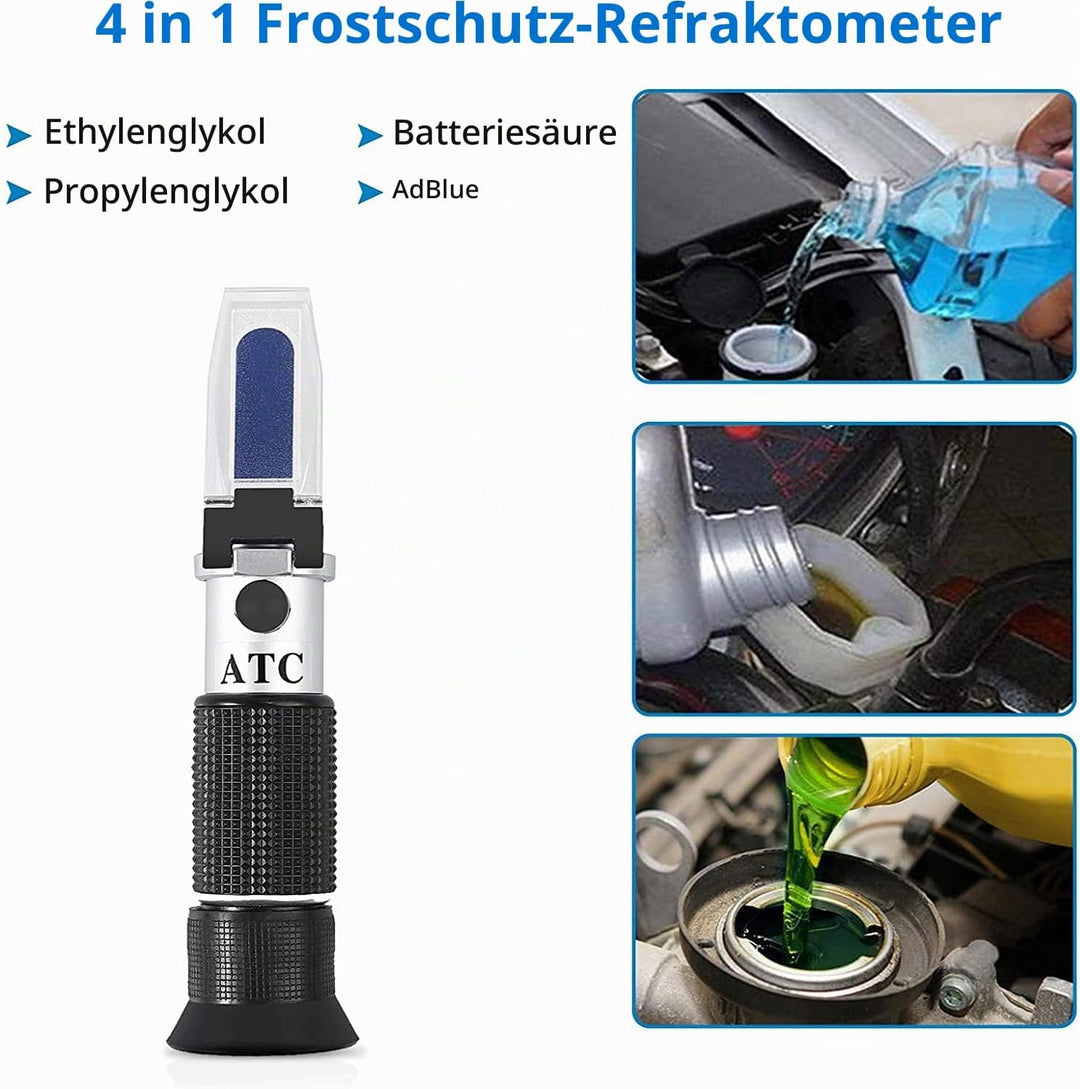 Frostschutz Refraktometer, Handrefraktometer Kühlmitteltester für Ethylenglykol, Propylenglykol, Gef