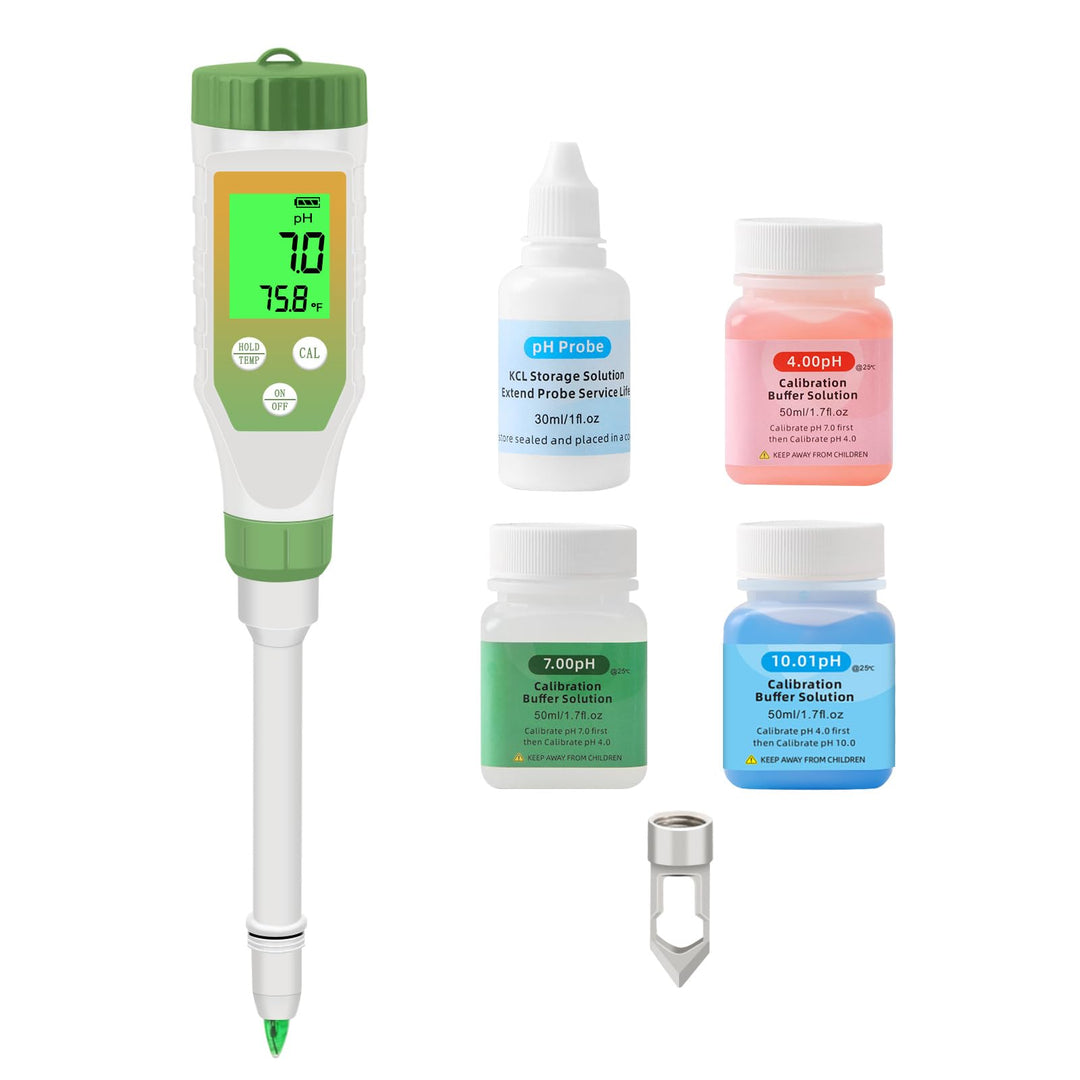Multifunktionale Digitale pH-Meter für Lebensmittel, Hohe Präzision Garten Boden pH Messgerät Kit mi
