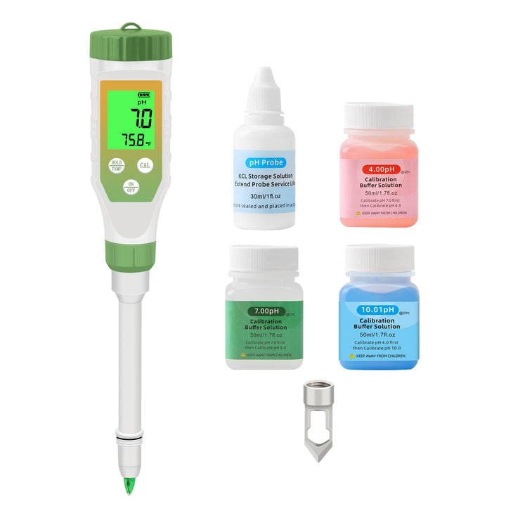 Multifunktionale Digitale pH-Meter für Lebensmittel, Hohe Präzision Garten Boden pH Messgerät Kit mi
