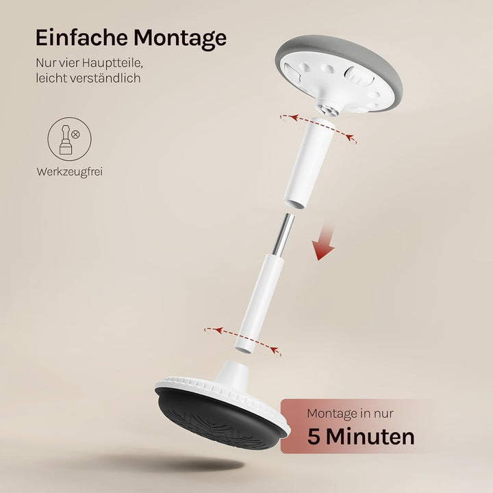 WOLTU Ergonomischer Stehhocker, 360° neigbarer Bürohocker, Grau+weiss | Grosser Sockel, Anti-Rutsch