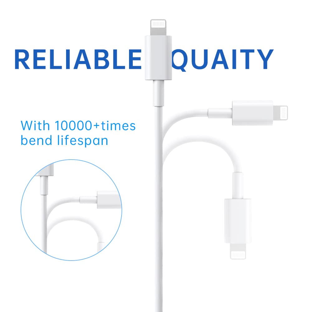 iPhone Charger, 2 Packs Long iPhone Cable USB-A to Lightning Cable Fast iPhone Charging Cable Compat