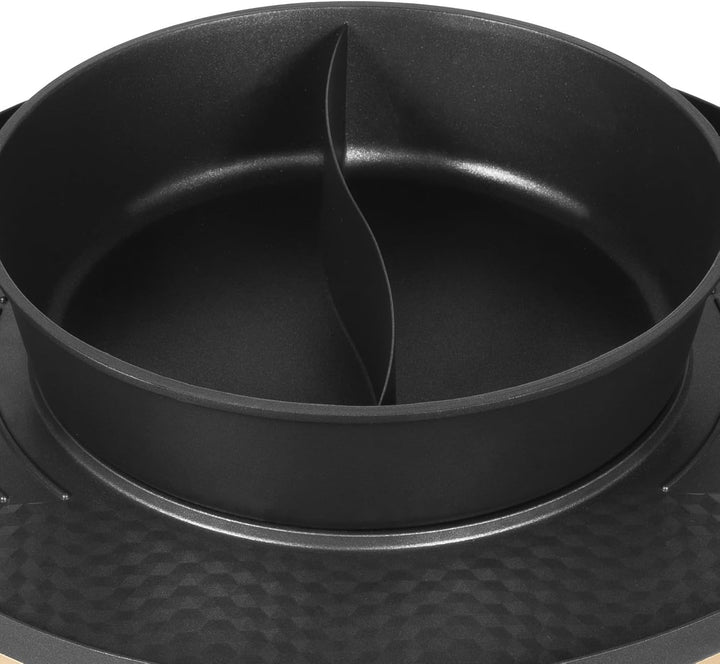 2200W Hot Pot Elektrisch mit Grillplatte, 2-in-1 Design für Fondue und BBQ mit abnehmbarem Fondue To