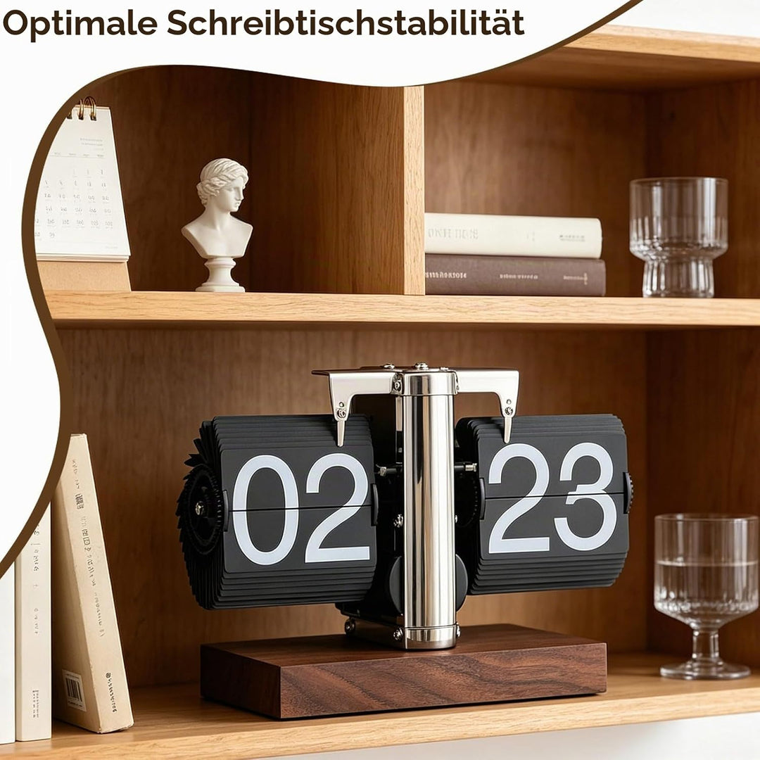 Retro Flip Vintage Schreibtisch Tisch Uhr, mechanische Auto Flip Schreibtisch Uhr grosse Anzahl 24H