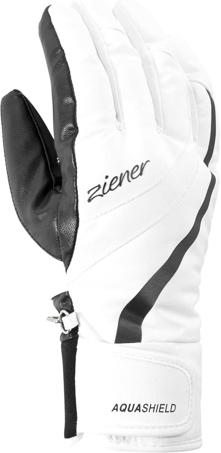Ziener Damen Kitty As Ski-Handschuhe/Wintersport | Wasserdicht, Atmungsaktiv 8 Weiss, 8 Weiss
