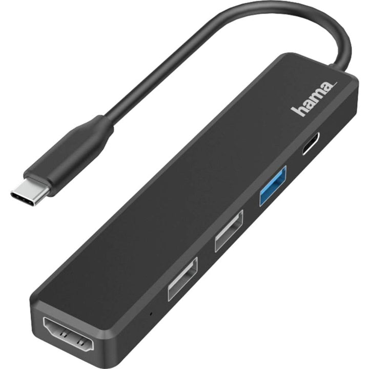 Hama USB C Hub, 5 Anschlüsse (USB C Adapter mit 480 Mbit/s High Speed, HDMI Splitter für 4K Qualität