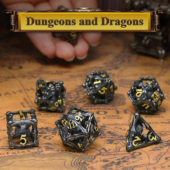 Beholder Würfelset, DND Würfel Metall Dice Set, ZHOORQI W20 Würfel Polyedrische Würfel für Dungeons
