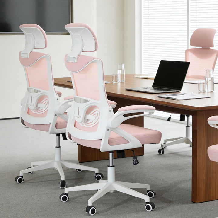 Fizzin Rosa Netz Ergonomischer Bürostuhl Schreibtischstuhl, Rosa