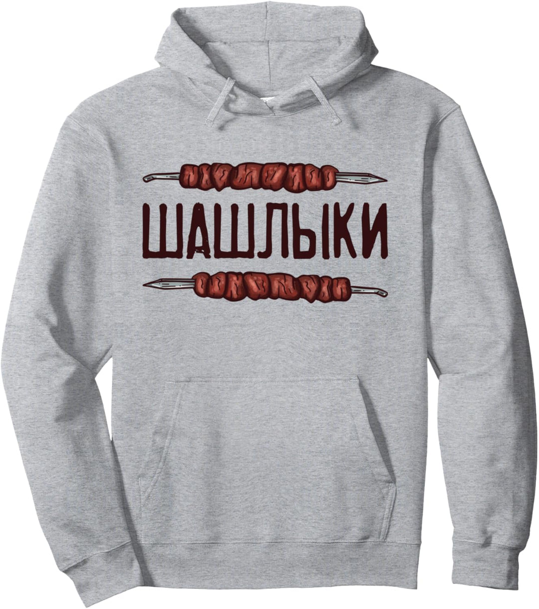 Schaschlik Spruch auf Russisch für Russen grillen Russland Pullover Hoodie