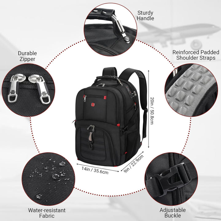 star cloud Rucksack Herren 17 Zoll Laptop Schulrucksack Teenager, Wasserdicht Arbeitsrucksack Reiser