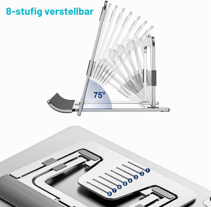 SHUOSUO Tablet Ständer Verstellbar &amp; Faltbar, Schlank Tragbarer Aluminium Tablet Halterung Halter Ti