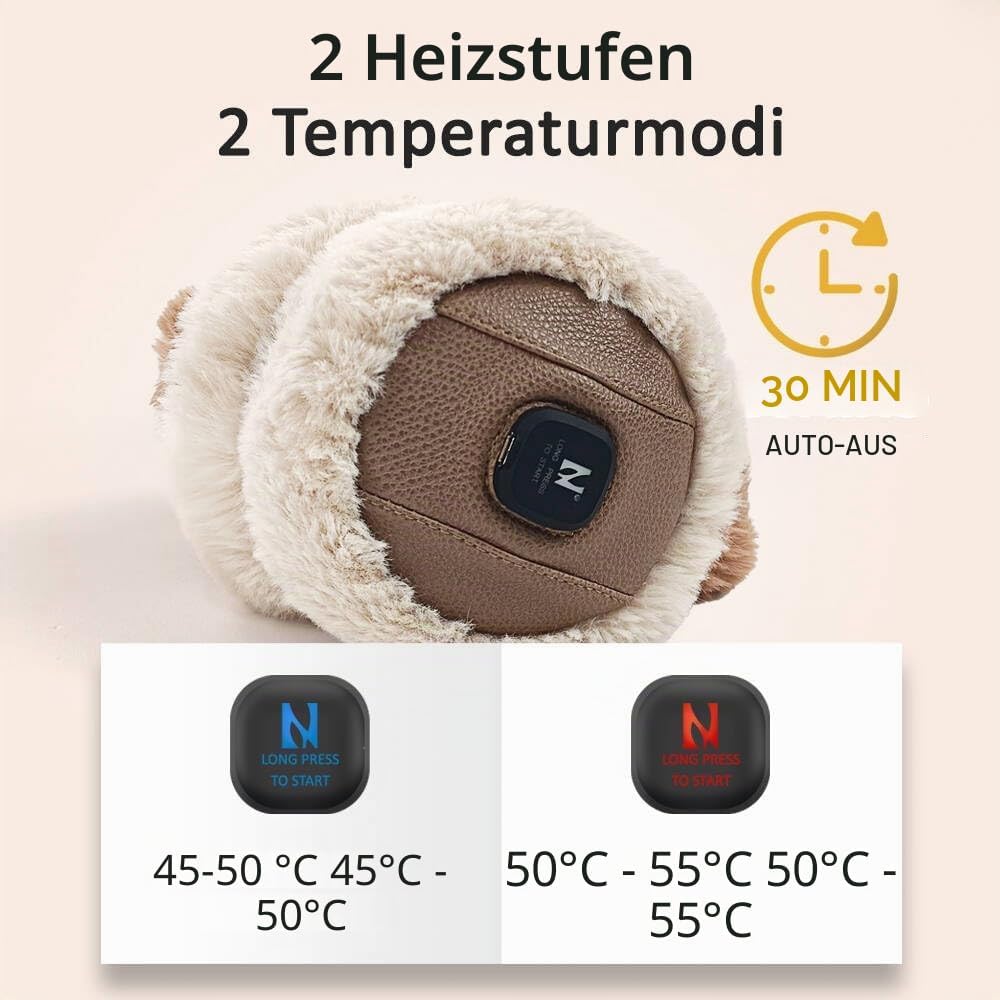 AROMA SEASON® | Beheizte Ohrenwärmer mit integriertem Akku für Damen Herren Kinder im Winter | Behei