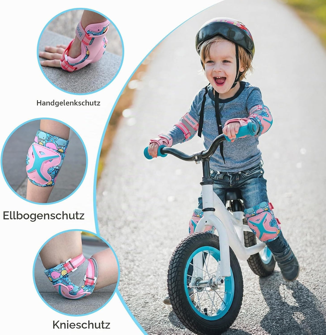 BOSONER Knieschoner Kinder Schoner Inliner Protektoren: 6er Set Schützer Inline Skates Knie Und Elle
