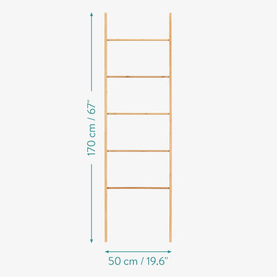Navaris Handtuchleiter Holz Leiter aus Bambus - Bambusleiter für Handtücher Kleidung Accessoires - r