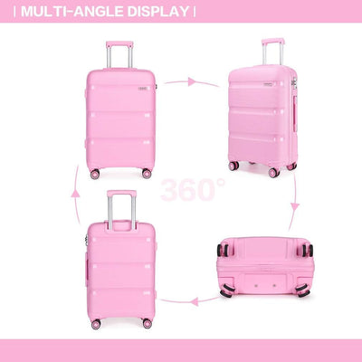 KONO Koffer Trolleys Reisekoffer mit TSA Schloss L (65cm Mittelgross Koffer) Rosa, L (65cm Mittelgro