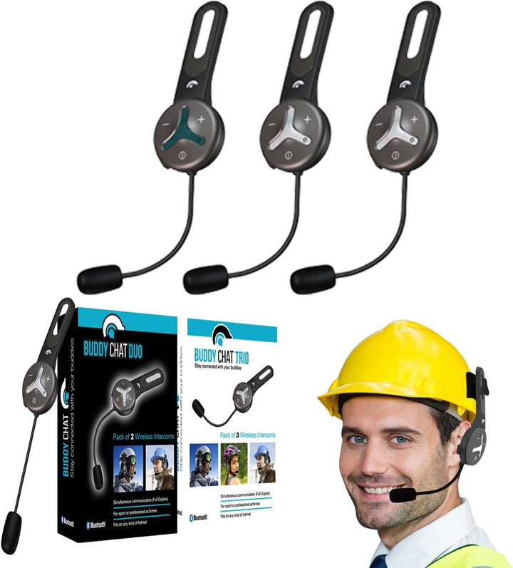 @tec BuddyChat Trio - 3X Bluetooth® Headset-Module für bis zu 3 Personen Gegensprechanlage (Intercom