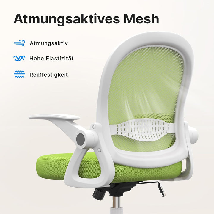 naspaluro Bürostuhl, Ergonomischer Schreibtischstuhl mit Atmungsaktiv Netzbespannung, Hochklappbare
