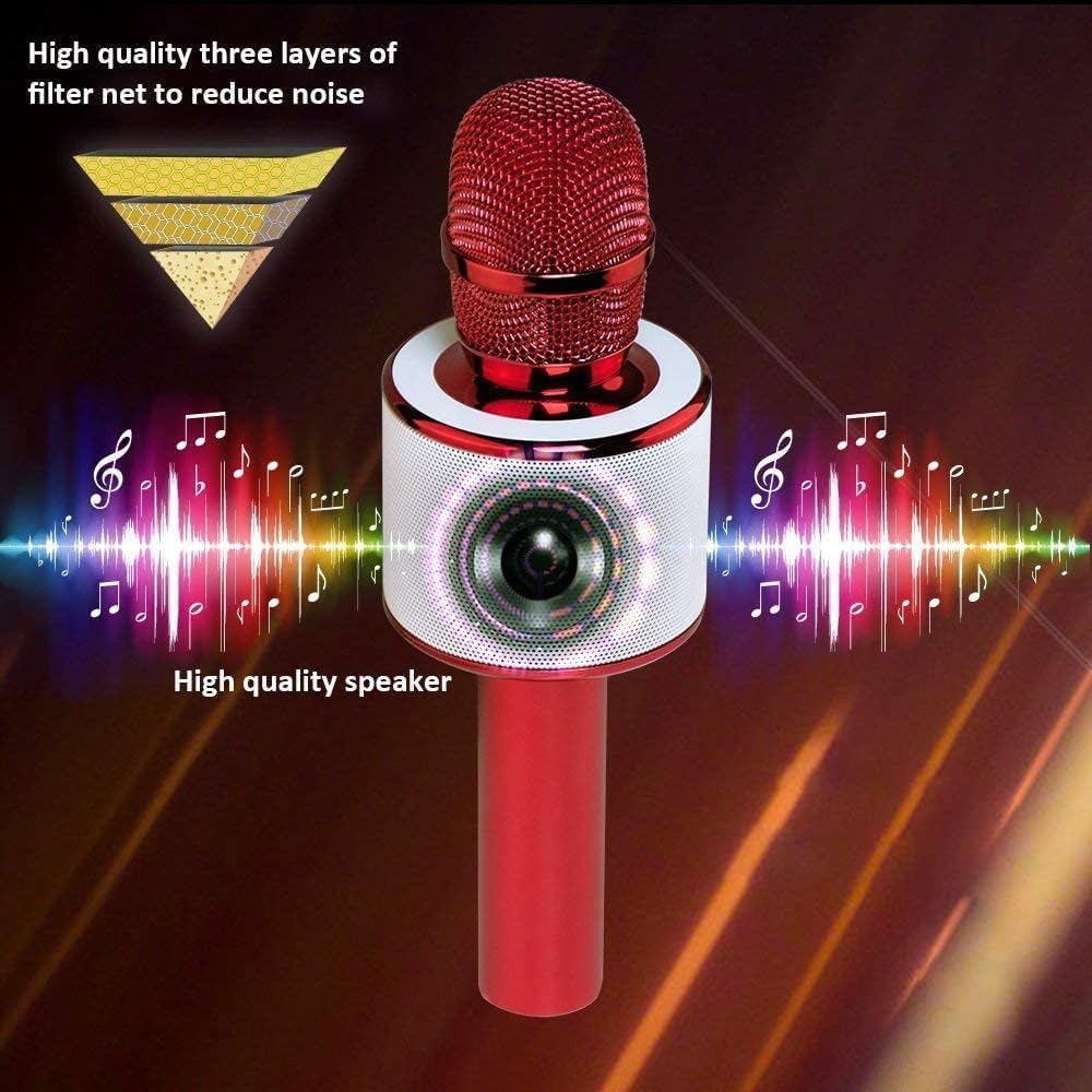 BONAOK Wireless Bluetooth Karaoke Mikrofon Kinder,Tragbares 3 in 1 Karaoke Mikrofon Bluetooth Karaok