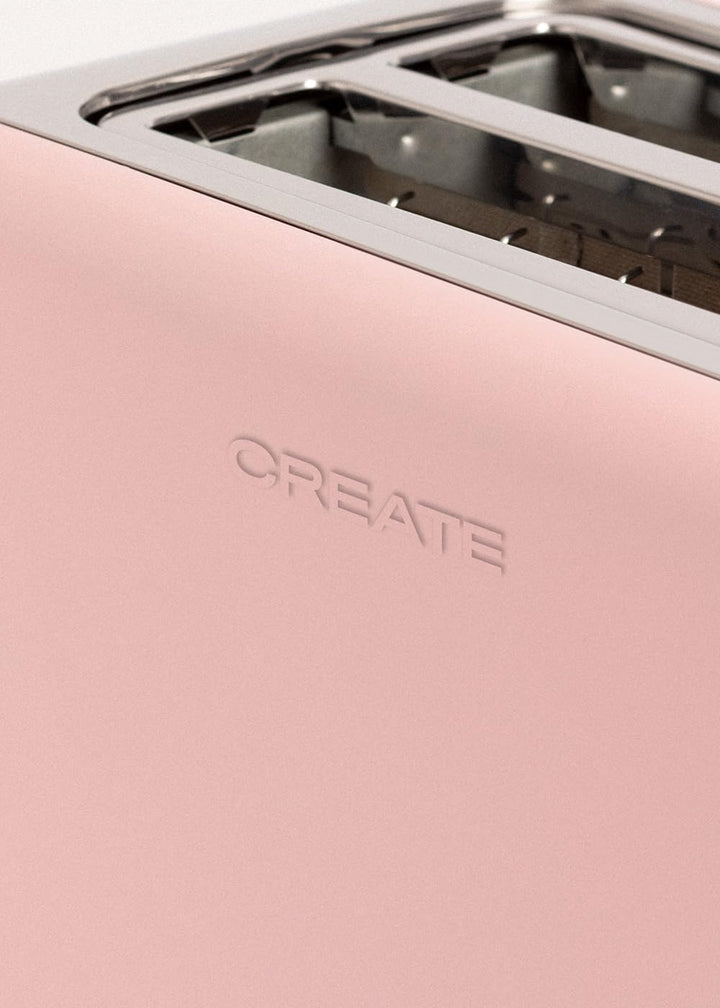 CREATE/PACK TOAST RETRO + KETTLE RETRO L/Toaster und Wasserkocher rosa / 3 programmierte Toastzeiten
