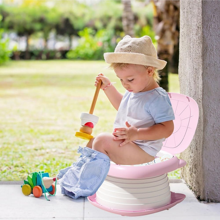 Klapptoilette für Kinder,Kindertoilette Tragbar,Kinder Reise Töpfchen,Töpfchen Faltbar,Tragbare Baby