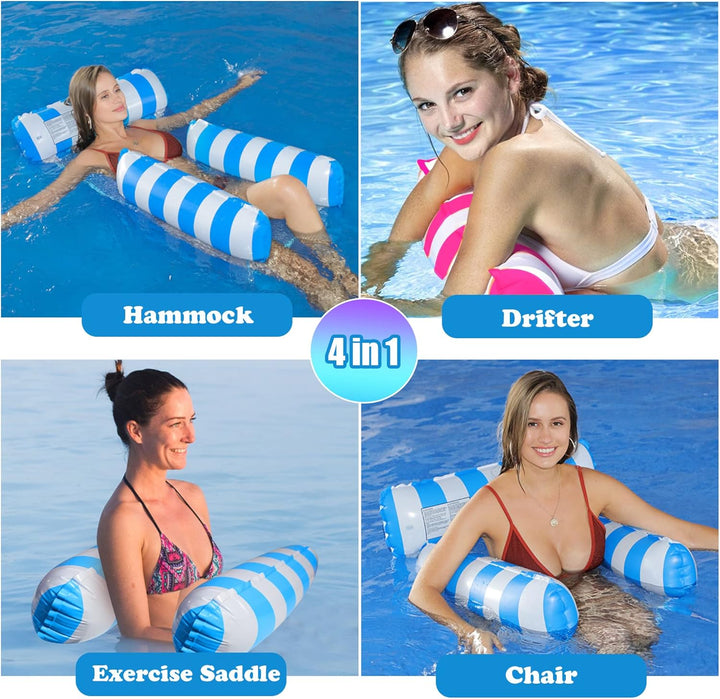 2 Stück Wasserhängematte, CZMAO Pool Spielzeug 4 In 1 Aufblasbare Wasserspielzeug Pool Zubehör, Pool