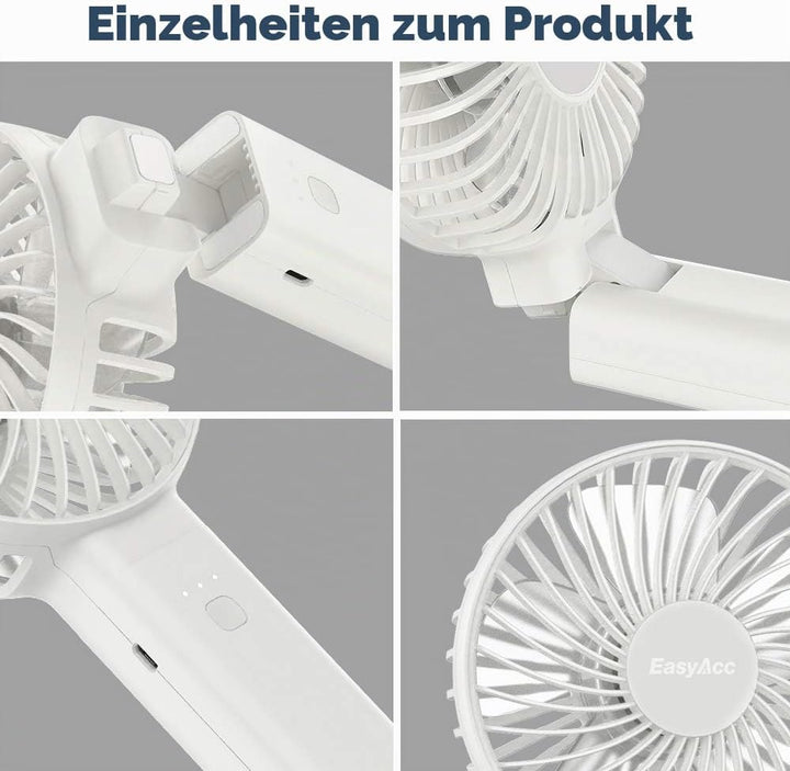 EasyAcc Handventilator, 5000mAh Mini Tragbarer Ventilator mit Powerbank-Funktion, Wiederaufladbar US