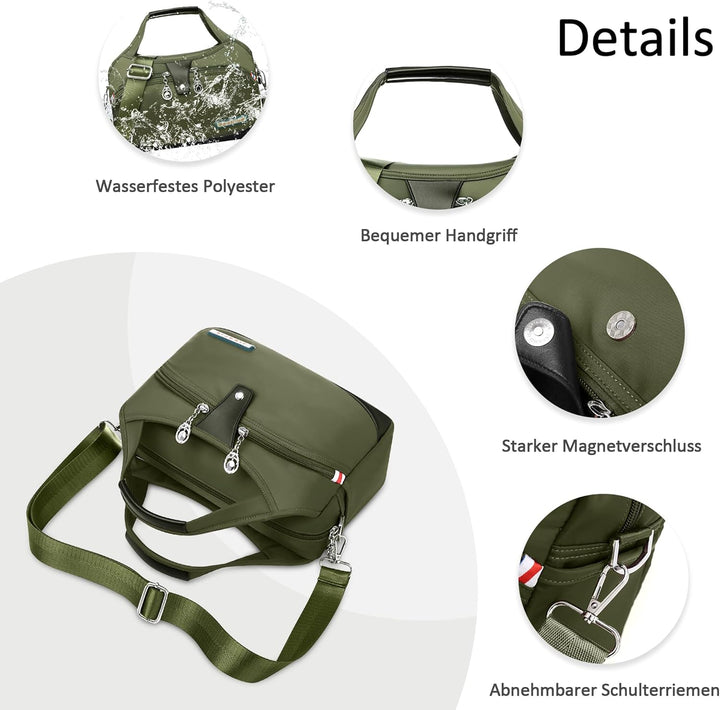 DORRISO Damen Umhängetasche Handtasche Mode Schultertasche Casual Umhängetaschen Reise Arbeit Lässig