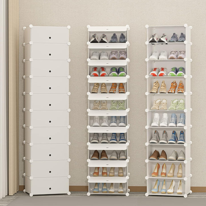 HOMIDEC Schuhregal mit 10 Ebenen, Schuhschrank Schmal Schuhaufbewahrung für Flur Schlafzimmer Eingan