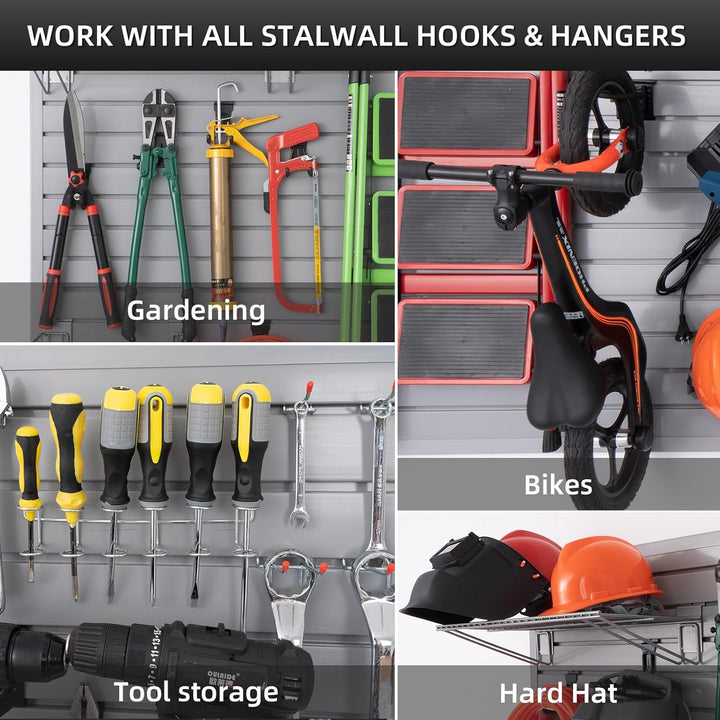 FRAYSCENT Lamellenwandverkleidung Garage Wand Organizer, Slatwall Paneele Garage Werkzeug Organizer