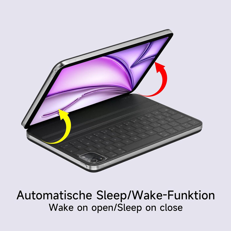 HOU für iPad Air 5 Hülle mit Tastatur für iPad Air 6 11 Zoll, für iPad Pro 11 Hülle mit Tastatur (4.