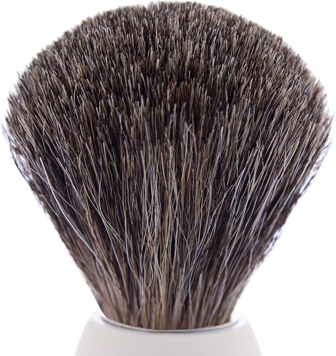 Plisson Rasierpinsel Reines Dachshaar, Grau, Perlmutt, P Natur, Grau, Grösse 12 Pur Grau Weiss Perlm