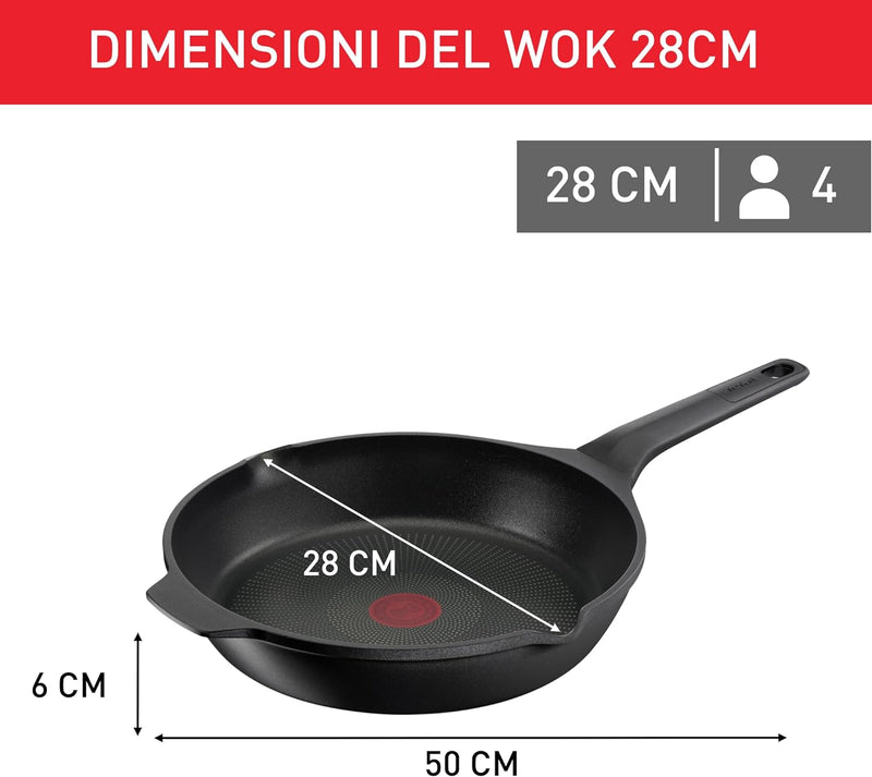 Lagostina Aroma Wok Antihaftbeschichtung aus druckgegossenem Aluminium, Ø 28 cm, Induktionspfanne, G