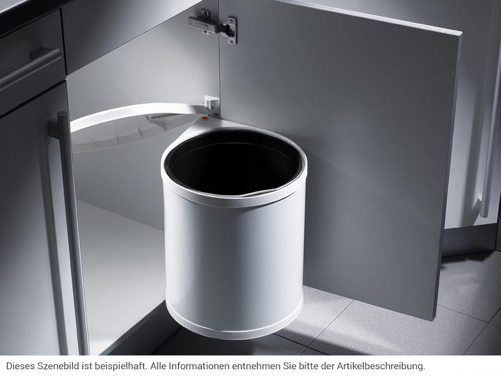Hailo Abfallsammler 3515001 | Mono Schwenkeimer 15 Liter | Einbau ab 40 cm Unterschrank mit Drehtür