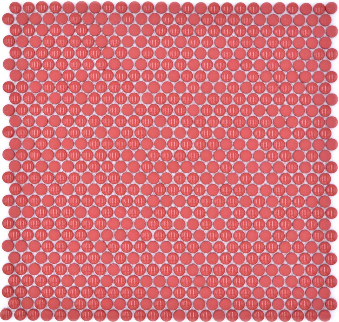 Glasmosaik Fliese Knopf Enamel mix rot glänzend/matt für WAND BAD WC KÜCHE FLIESENSPIEGEL THEKENVERK