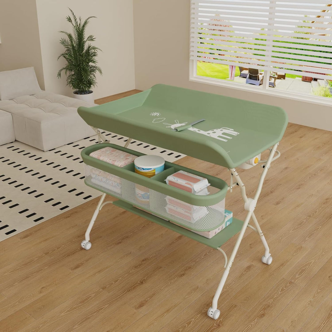 OHMG Wickeltisch,Baby Wickeltisch klappbar,faltbar und tragbar,Mobile Babypflegetisch,Traglast 25 kg