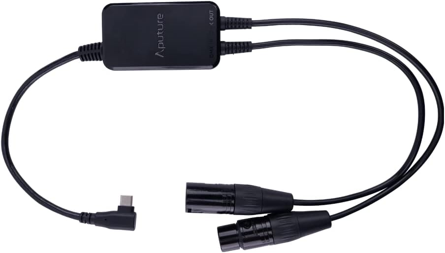 Aputure USB Typ-C Extension DMX Adapter mit Standard 5-Pin Input/Output Schnittstelle und USB-C Lade