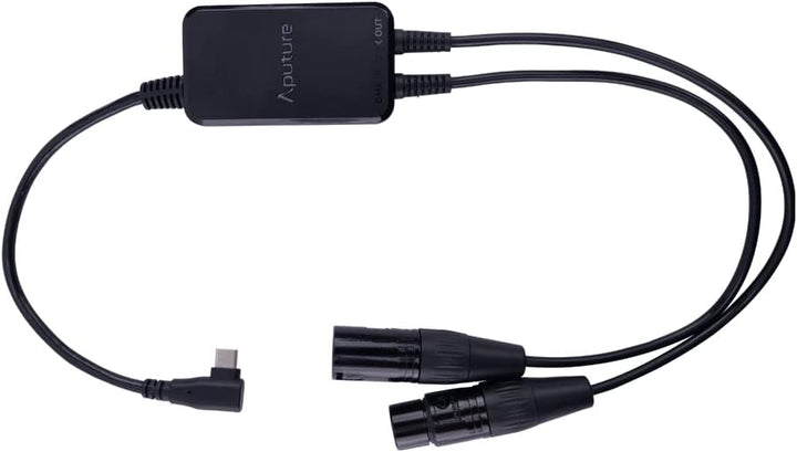 Aputure USB Typ-C Extension DMX Adapter mit Standard 5-Pin Input/Output Schnittstelle und USB-C Lade