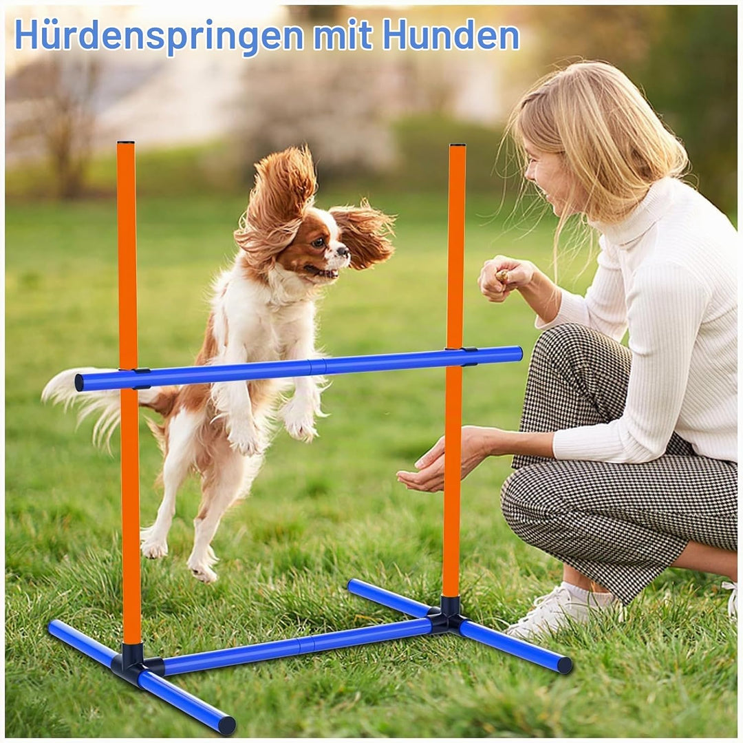 Agility Set Hunde Hürdenset Ausrüstung für Hundetraining mit 6 x Hürden Höhenverstellbar Ags-6set, A