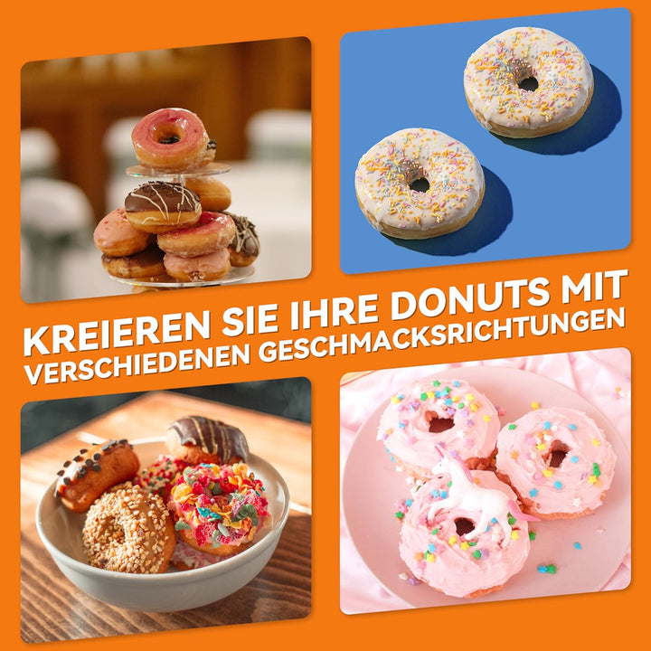 Baker's Friend Mini Donut Maker, Donutmaker, Donuts Backform, backt 12 Mini-Donuts, perfekt für Früh