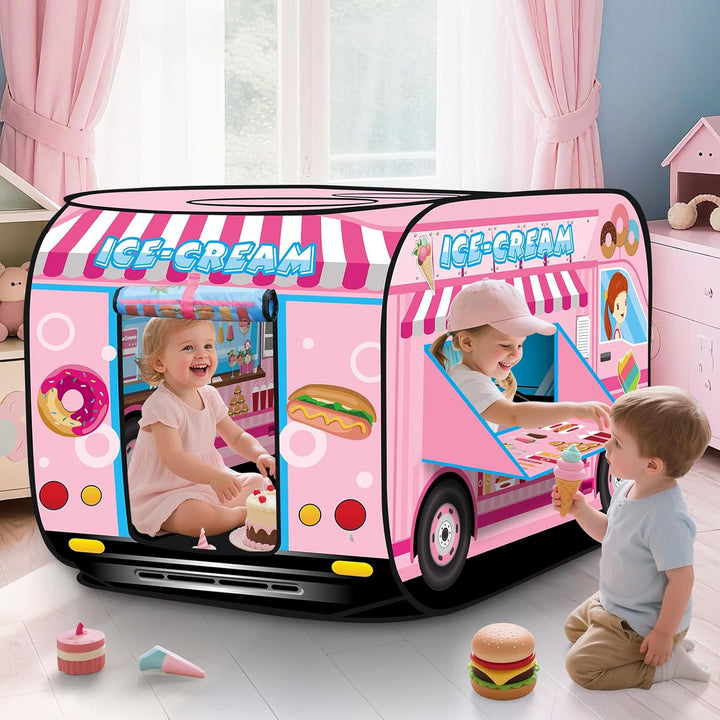 deAO Faltbares Spielzelt für Kinder im Eiswagen-Design.Grossartiges Geschenk für den Innen- und Auss