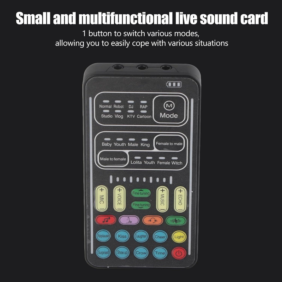 Annadue Voice Changer, I9 Voice Changer Set Tragbarer -Soundkarten-Live-Streaming-Mixer mit Mikrofon