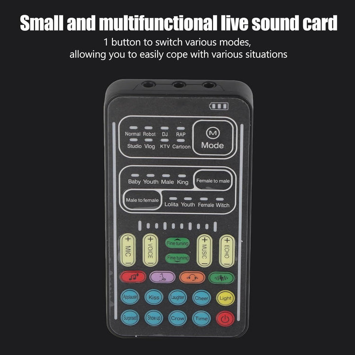 Annadue Voice Changer, I9 Voice Changer Set Tragbarer -Soundkarten-Live-Streaming-Mixer mit Mikrofon