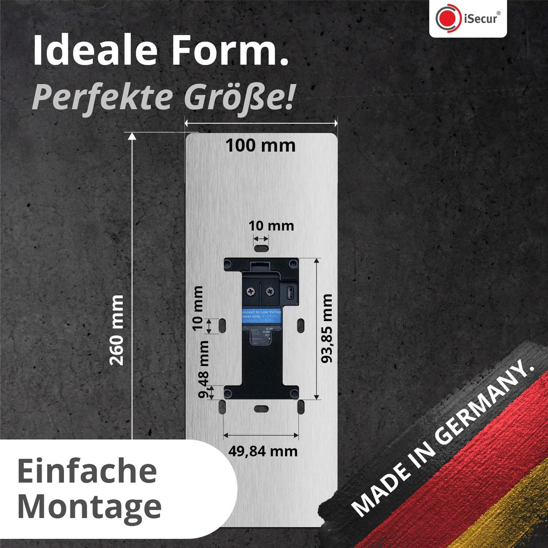 iSecur Blende passend für Ring Akku-Videotürklingel aus Edelstahl I Video-Doorbell 2. Gen 3 Plus 4 (
