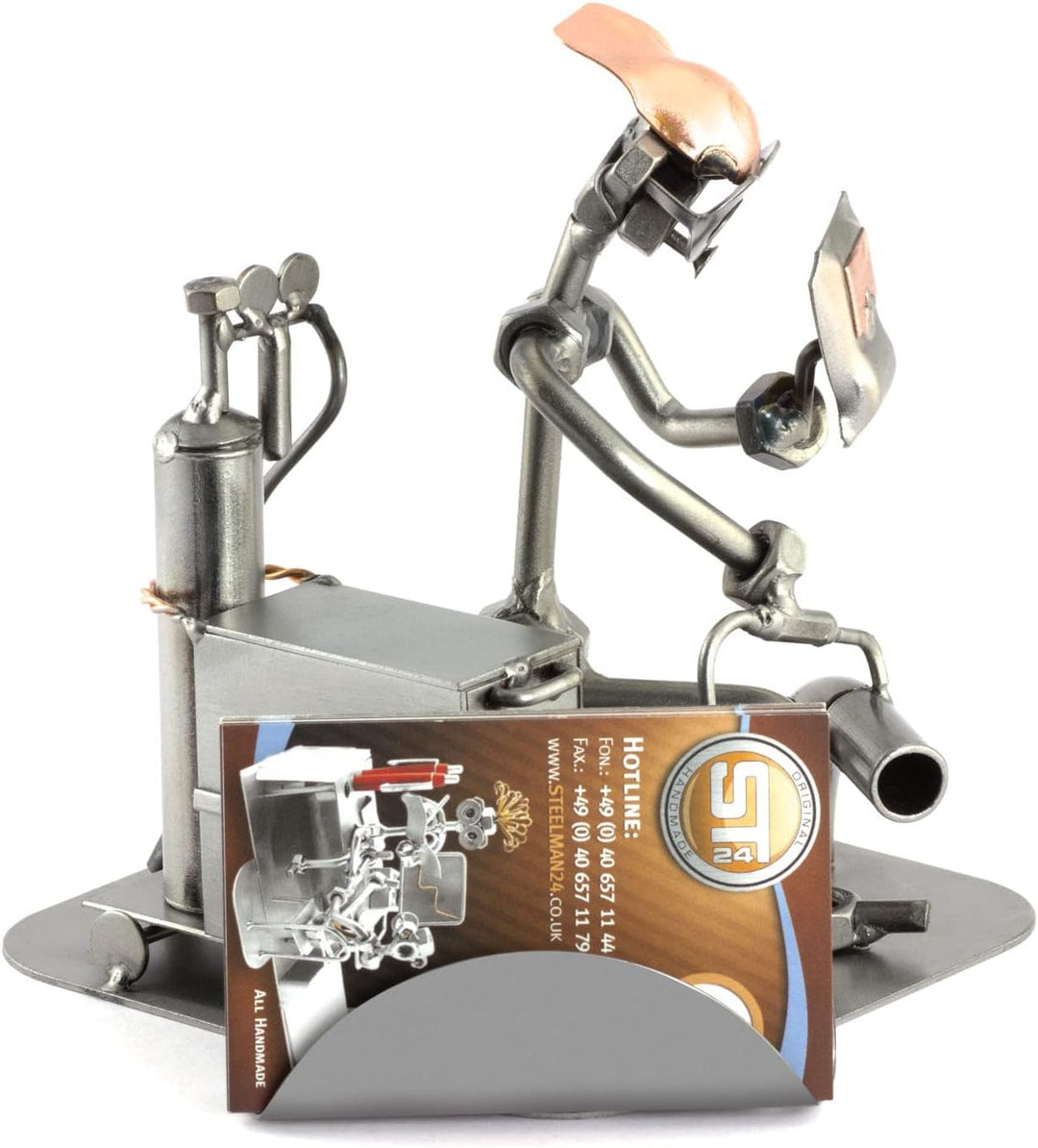 Steelman24 I Schraubenmännchen Schweisser mit Visitenkartenhalter I Made in Germany I Handarbeit I G