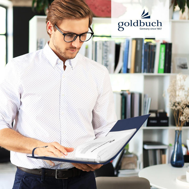 goldbuch 53818 Dokumentenmappe Cezanne für DIN A4 Unterlagen, Ringbuchmappe inklusive 5 Sichthüllen,