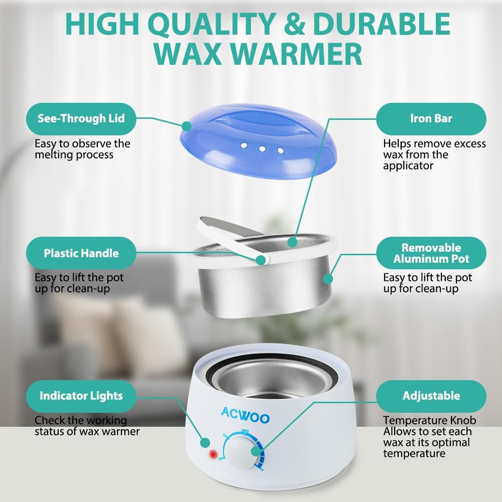 ACWOO Waxing Wachswärmer set, Waxing Set-Wachsmaschine Wachswärmer gerät, Waxing Maschine Set, Wachs