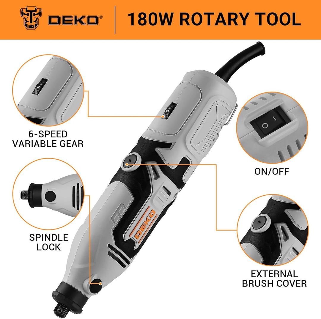Multifunktionswerkzeug Rotationswerkzeug Gravur Gerät Mini Schleifer: DEKOPRO 170W 127 Zubehör Set V